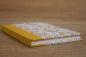Preview: Retro notebook with illustrated flowers and mustard yellow cloth spine
